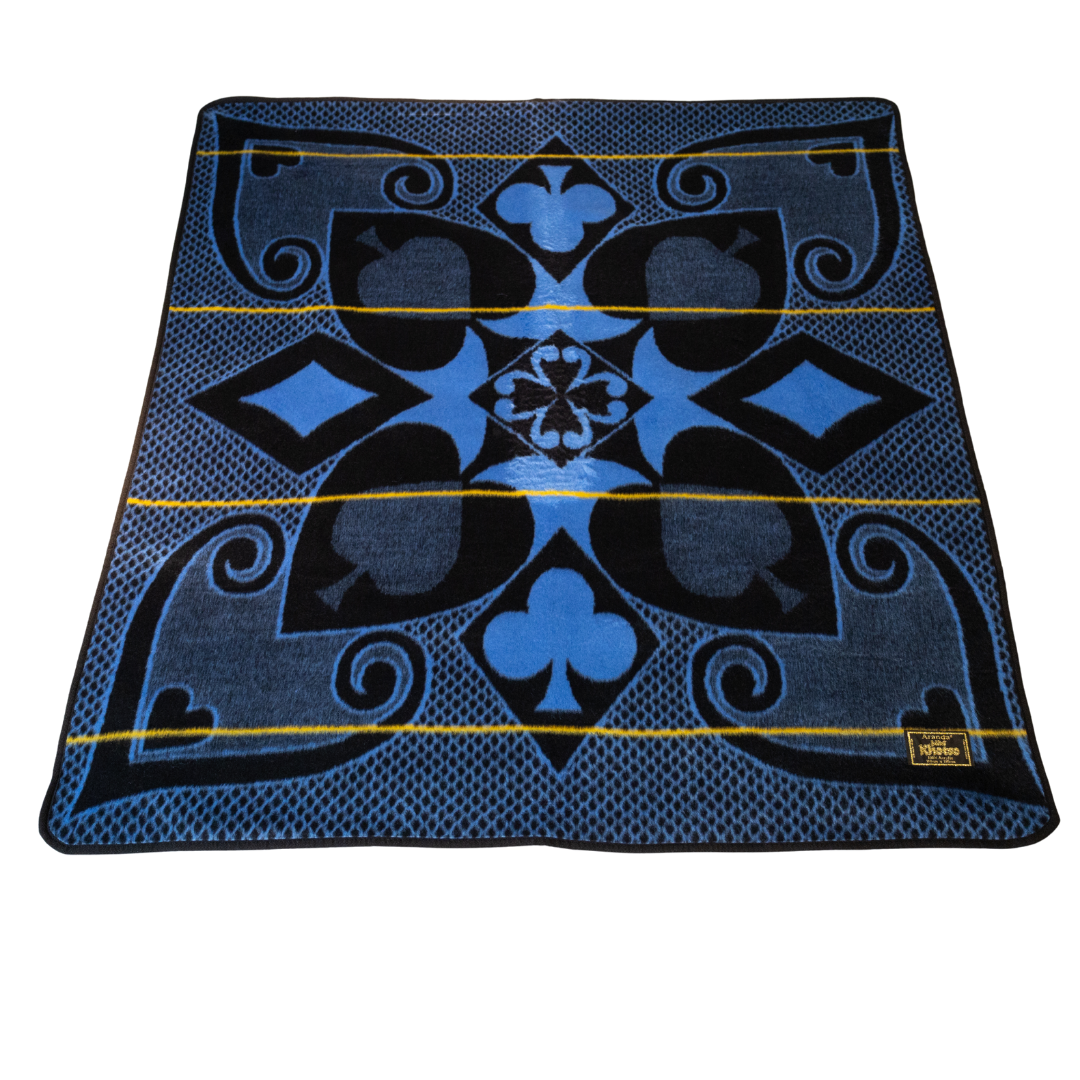Basotho Khotso Cards Blanket (Cobalt Blue / black)