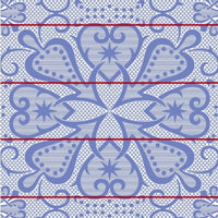 Thumbnail for Basotho Seanamarena Chromatic Blanket (Cobolt / White / Red Stripe)