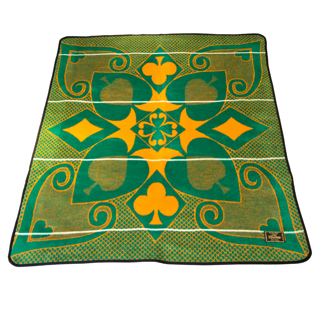 Basotho Khotso Cards Blanket (Emerald Green / Gold Yellow)