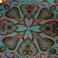 Thumbnail for Basotho Seanamarena Chromatic Blanket (Peacock / Black / Red Stripe)