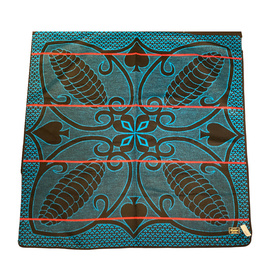 Basotho Khotso Ntjhe Poone Blanket (Peacock and Black)